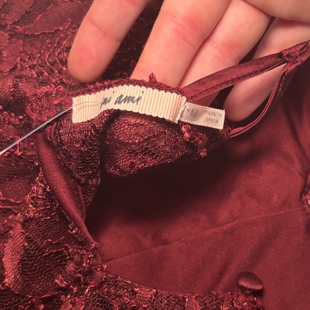 Burgundy Red Lace Bodysuit - Picture 9 of 9